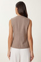 Gold Buttoned Knitted Vest Lub0328 Vi̇zon - 4