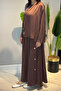 Saphire Set with Snap Detail Accessories on Blouse and Skirt 956 Brown - 3