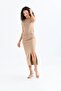 10168 Premium Yarn Blouse Long Slit Skirt Camisole Bottom Top Knitwear Set - 4