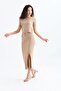 10168 Premium Yarn Blouse Long Slit Skirt Camisole Bottom Top Knitwear Set - 5