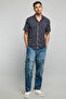 Striped Shirt with Reverse Collar and Short Sleeves - 3