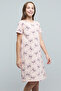 Angel Print Nightdress with Crew Neck and Short Sleeves - 5