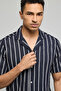 Striped Shirt with Reverse Collar and Short Sleeves - 4