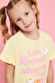 Printed Top with Crew Neck and Short Sleeves - 2