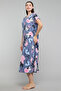 Floral Print Nightdress with V-Neck and Short Sleeves - 2
