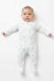 0.3 Tog Zippered Baby Romper with Booties - Pureline Series - Blue Dainty Bows - 5