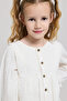 Embroidered Top with Round Neck and Puff Sleeves - 3