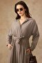 Drawstring Waist Button Closure Modal Dress Vi̇zon 9452-E - 3