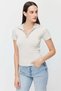 Women's Polo Neck Minimalist Blouse - 2