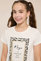 Graphic Print T-Shirt with Crew Neck and Short Sleeves - 4