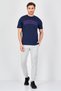 Men Sportswear Fit Short Sleeve Outdoor T-Shirt, Navy - 3