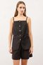 Coffee-Colored Women's Vest with Straps - 2