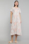Floral Print Nightdress with V-Neck and Short Sleeves - 4