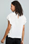 Cut-Out Detail Top with Crew Neck and Flutter Sleeves - 6
