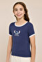 Stitch T-Shirt with Crew Neck and Short Sleeves - 2