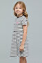 Striped Fit & Flare Dress With Crew Neck and Short Sleeves - 4