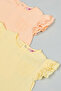 2 Pack Solid Tops with Crew Neck and Flutter Sleeves - 4