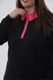Women's Plus Size Collar Chain Detailed Blouse Black-Fuchsia - 7