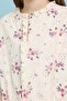 Floral Print Top with Crew Neck and Puff Sleeves - 6
