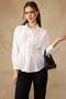 Pencil Detailed Waist-Fitted Cotton Shirt White 9451 - 6