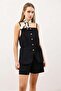 Black Strappy Women's Vest - 2