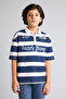 100% Cotton Striped Oversized Polo T-Shirt for Boys H0915A826Sm
