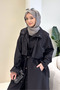 Lyon Drawstring Waist Trench Coat - Black - 4