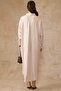Button Closure Casual Linen Dress Beige 9456-E - 7