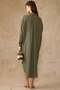 Button Closure Casual Linen Dress Haki̇ 9456-E - 7
