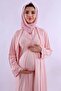 Hijab-Friendly Cotton Robe Maternity Nightgown Set with Breastfeeding Feature Effortt - Pink - 3