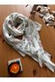 Softly Draped Muslin Floral Printed Short Tassel Shawl Pareo - 2