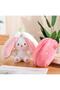 Zippered Strawberry Rabbit Plush Toy 20cm Furry Rabbit Gift Soft Friend - 5