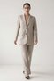 Beige Full-Fit Jacket Relaxed Fit Pants Suit