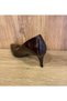 Genuine Leather Women's Brown Patent Leather Heeled Shoes - 6