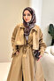 Lyon Drawstring Waist Trench Coat - Camel - 7