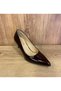 Genuine Leather Women's Brown Patent Leather Heeled Shoes - 3