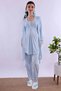 Pajama Set for Pregnant Women with Dressing Gown, Cotton, Comfortable Cut, Effortt - Smoked - 5