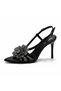 Women's Stone Detailed Thin Heeled Stiletto Sandals Stylish Evening Dress Shoes - 2