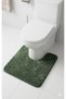 Shaggy Hollow Out Collar Toilet Compatible 60X50 cm Hollow Out Non-Slip Base Washable Bath Mat