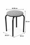 Black Metal Erasable Fabric Octopus Stool (2 Pieces) - 3