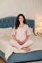 Women's Scallop Lace 2-Piece Maternity Pajama Set - 4