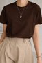 Women's Short Sleeve Stripe Detailed Basic T-Shirt Single Jersey Fabric Summer Comfortable T-Shirt