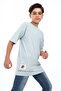Boy's Crew Neck Drop Shoulder Short Sleeve Printed T-Shirt with Crest Detail 24498 - 3