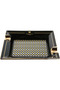 Premium Black and Gold Rectangular Ceramic Ashtray