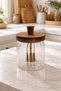 Striped Glass Honey Jar with Acacia Lid and Spoon - 2