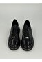 Men's Black Open Shoes with Garni Detail and Comfortable Design