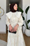 Nari Fisto Fabric Lined Skirt-Shirt Hijab Set - Cream - 2