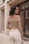 Mink Women's Madonna Collar Camisole Blouse Long Sleeve Fit Flexible Stylish Body - 2