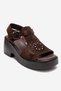 Romina Brown Suede Genuine Leather Troc Women's Platform Heeled Sandals - 3