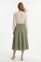 Khaki Elastic Waist Pocket Detail Skirt 8457A - 3